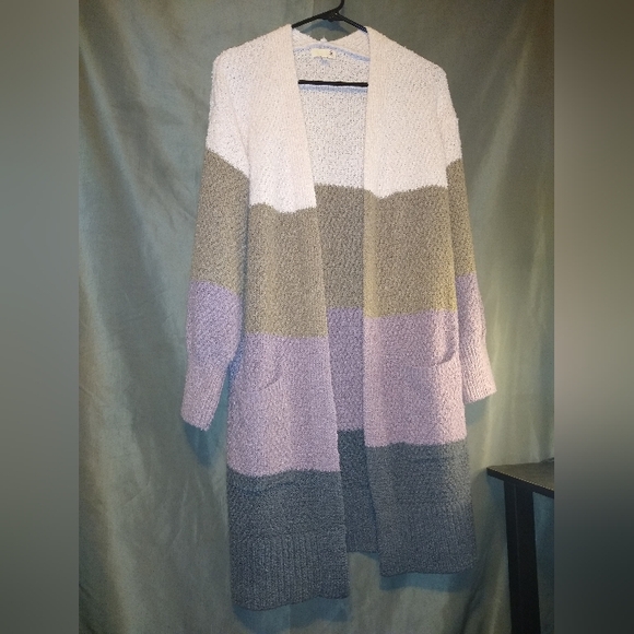 S.O. open front long color lock cardigan - Picture 1 of 3